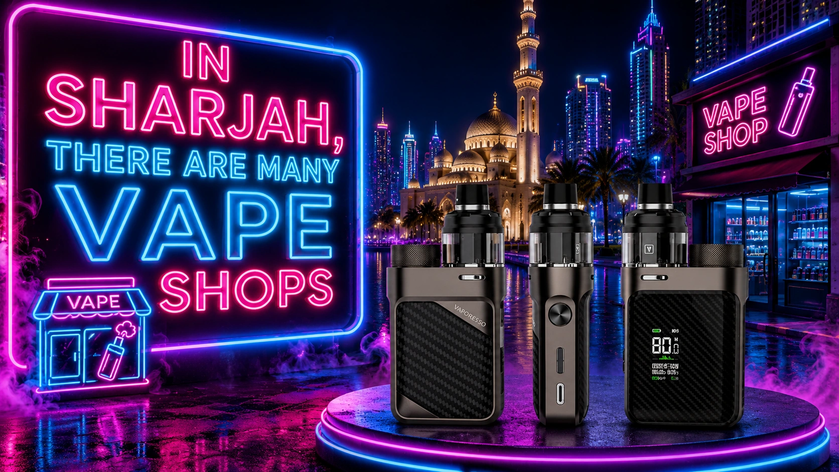 In Sharjah, there are many vape shops