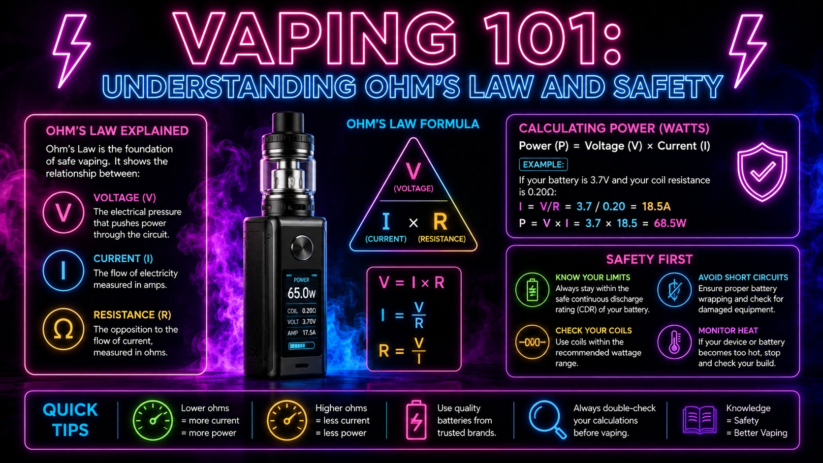 “Vaping 101 Understanding Ohm’s Law and Safety”