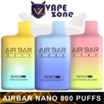 AIR BAR NANO 800 PUFFS 0MG DISPOSABLE VAPE IN UAE