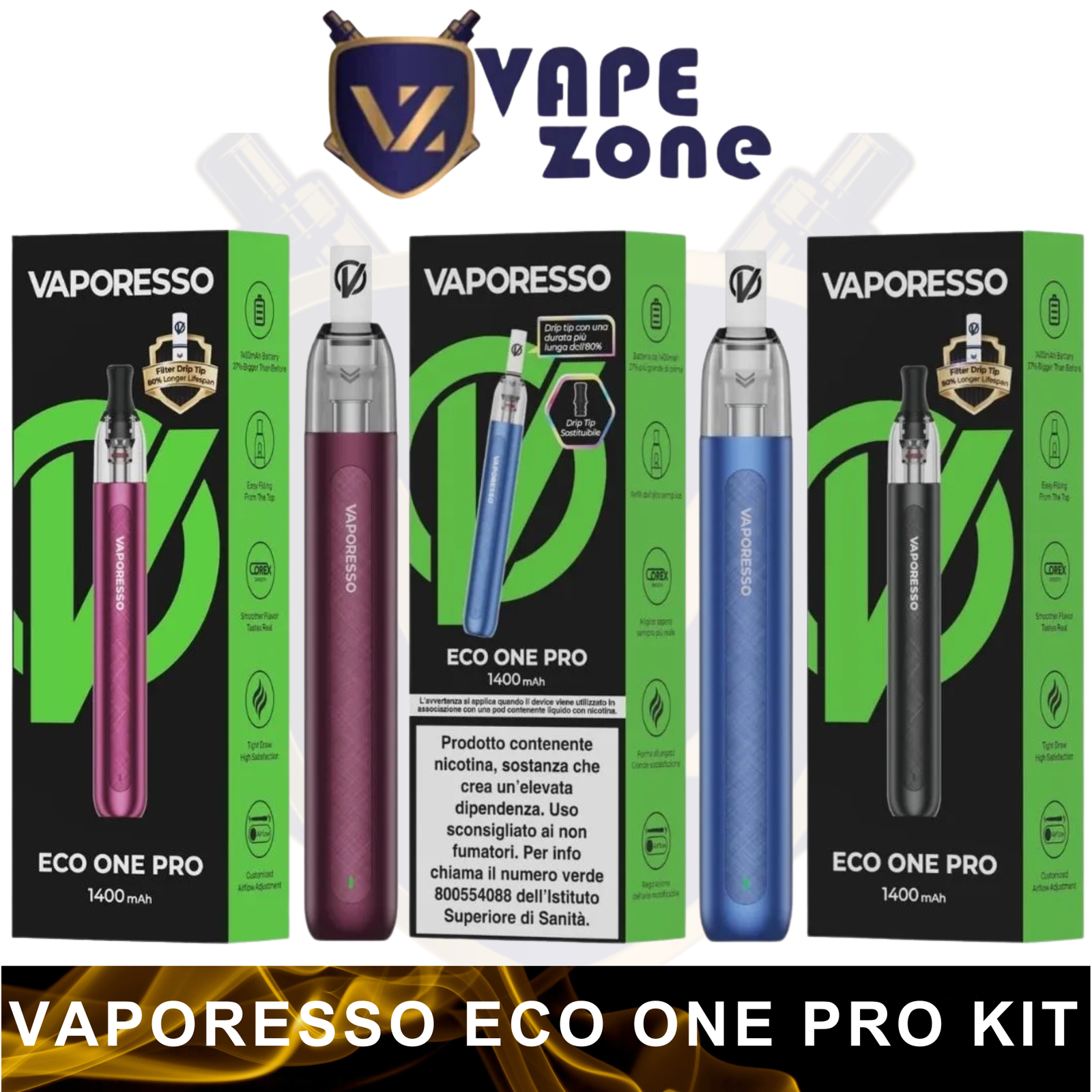 VAPORESSO ECO ONE PRO KIT | FILTER SYSTEM DEVICE VAPORESSO ECO ONE PRO KIT | FILTER SYSTEM DEVICE