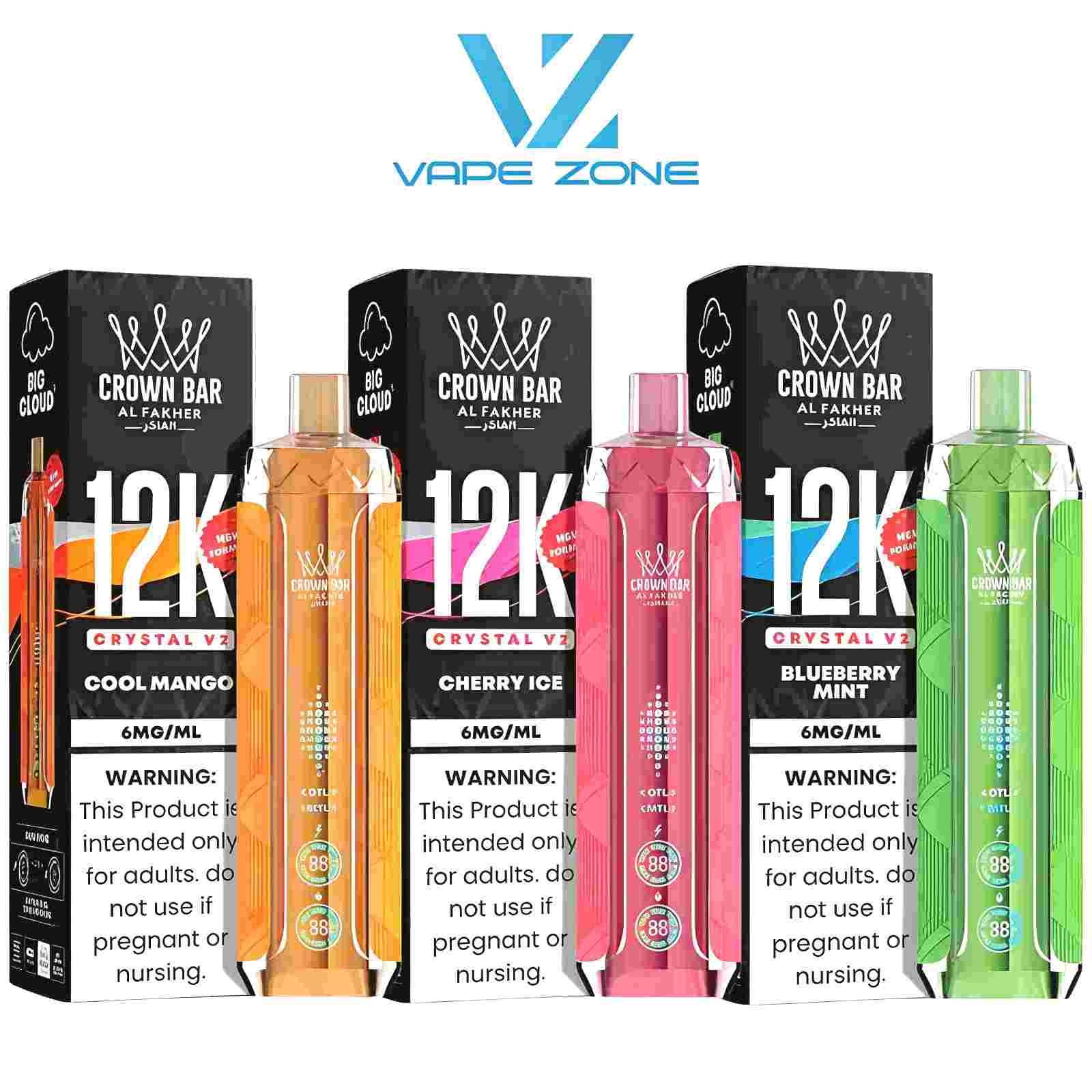 Al Fakher Crown Bar Crystal V2 12K Puffs in UAE Al Fakher Crown Bar Crystal V2 12K Puffs in UAE